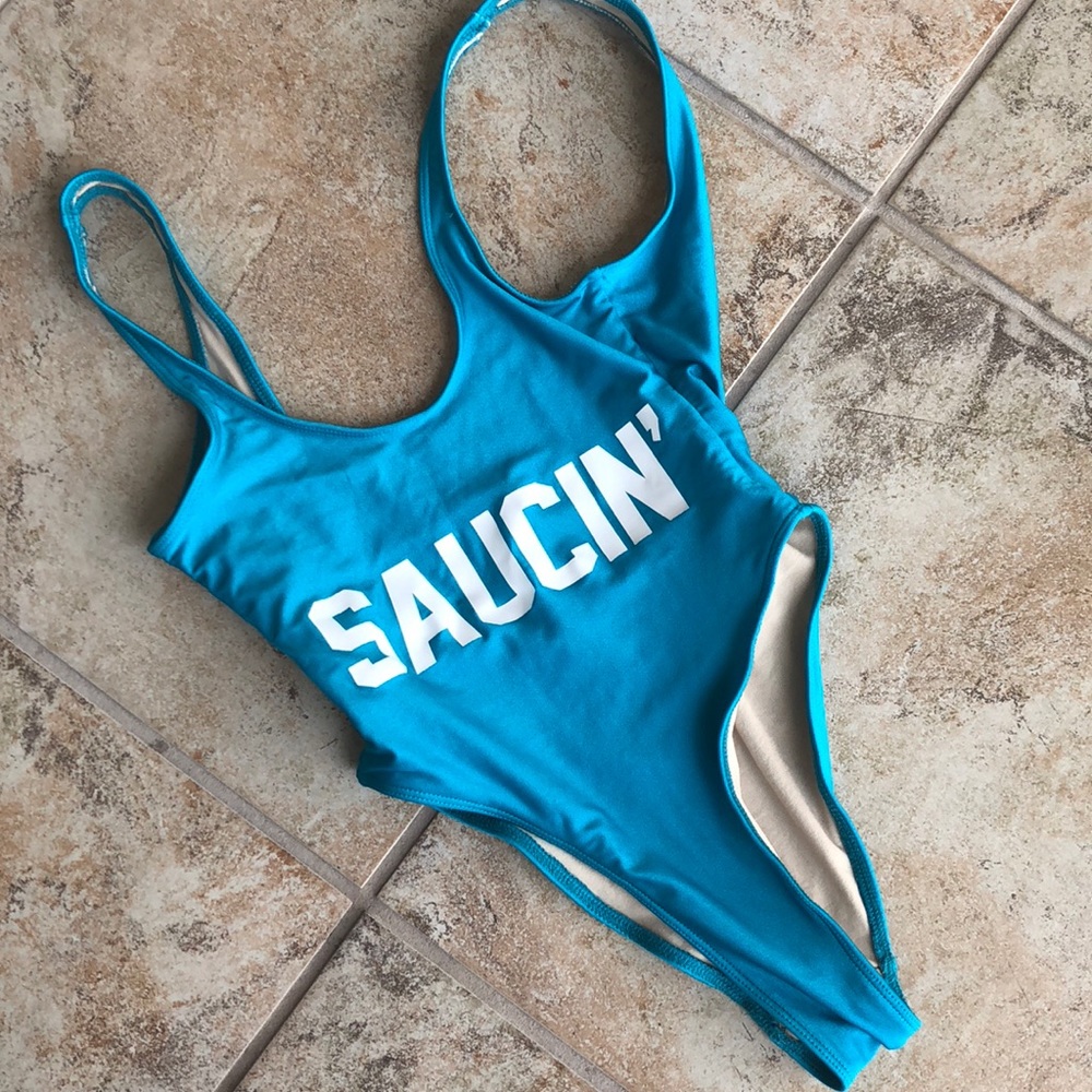 NWOT Private Party Saucin’ one piece s/m